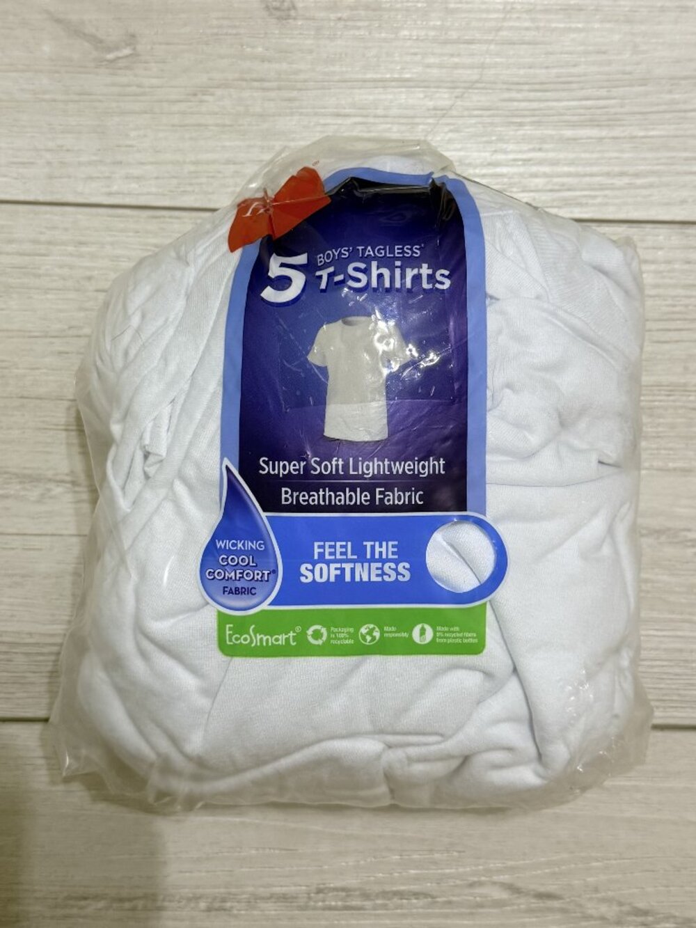 Hanes Boys Tagless T-Shirts Undershirts Crewneck 5 Pack White XL - 18 NEW